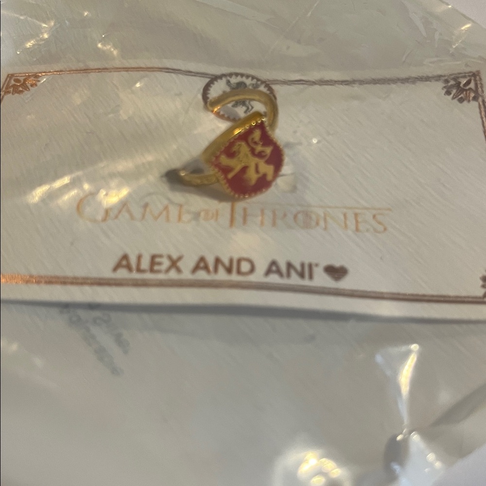 Game of Thrones Alex and Ani ring 14KT Gold over sterling silver adjustable - Picture 6 of 6